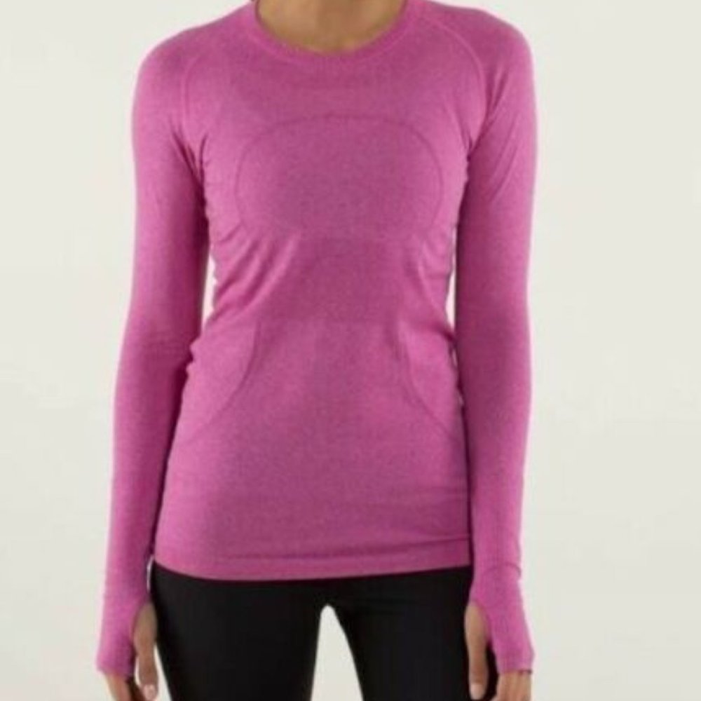 lululemon pink long sleeve swiftly tech